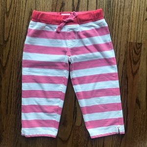 MiniBoden pink/white stripe capri pants SZ 6Y